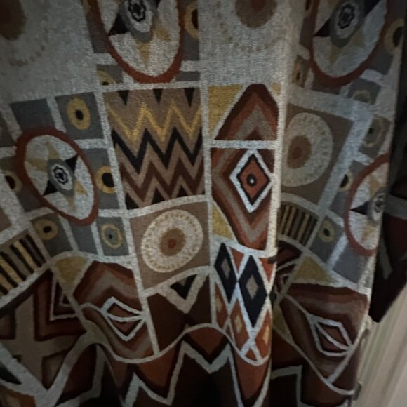 Orange Fashion Village Geometric Print Long Sleeve Tunic Top S/M - Picture 11 of 12